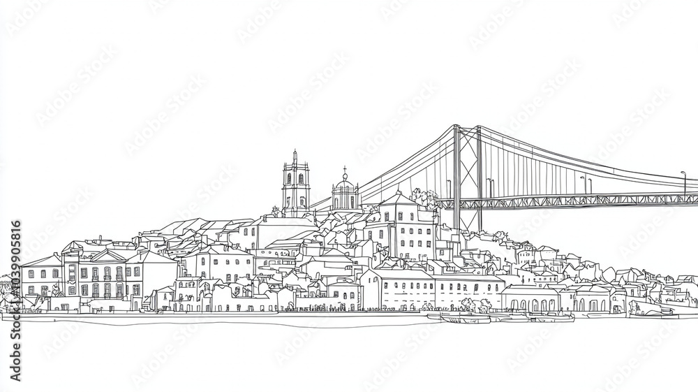 Fototapeta premium Sketch drawing illustration