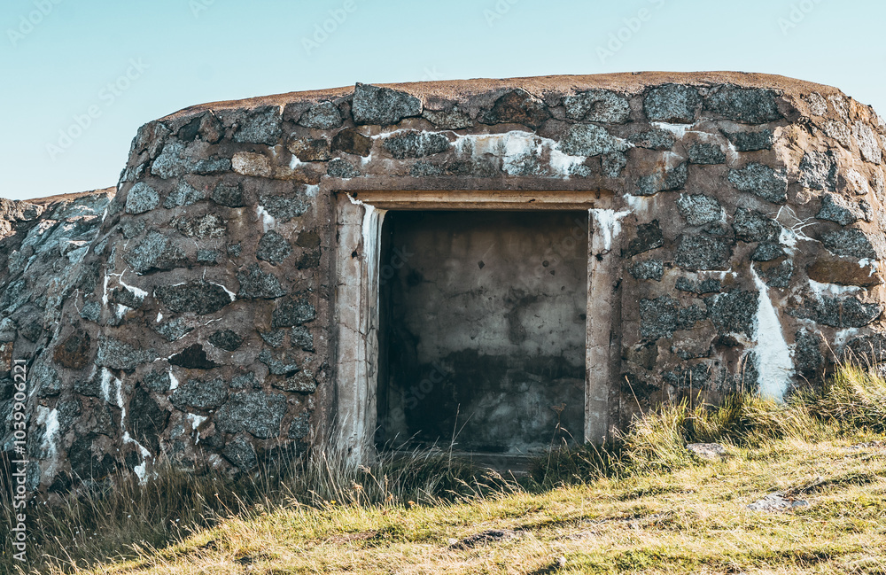 Old Military Structure of Folehavna Fort by the Sea in Sandefjord, Norway