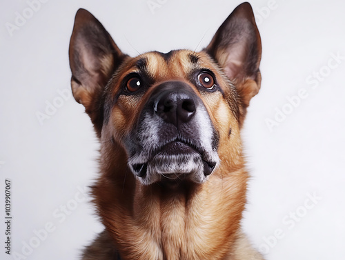 Photorealistic adorable German Shepherd illustration