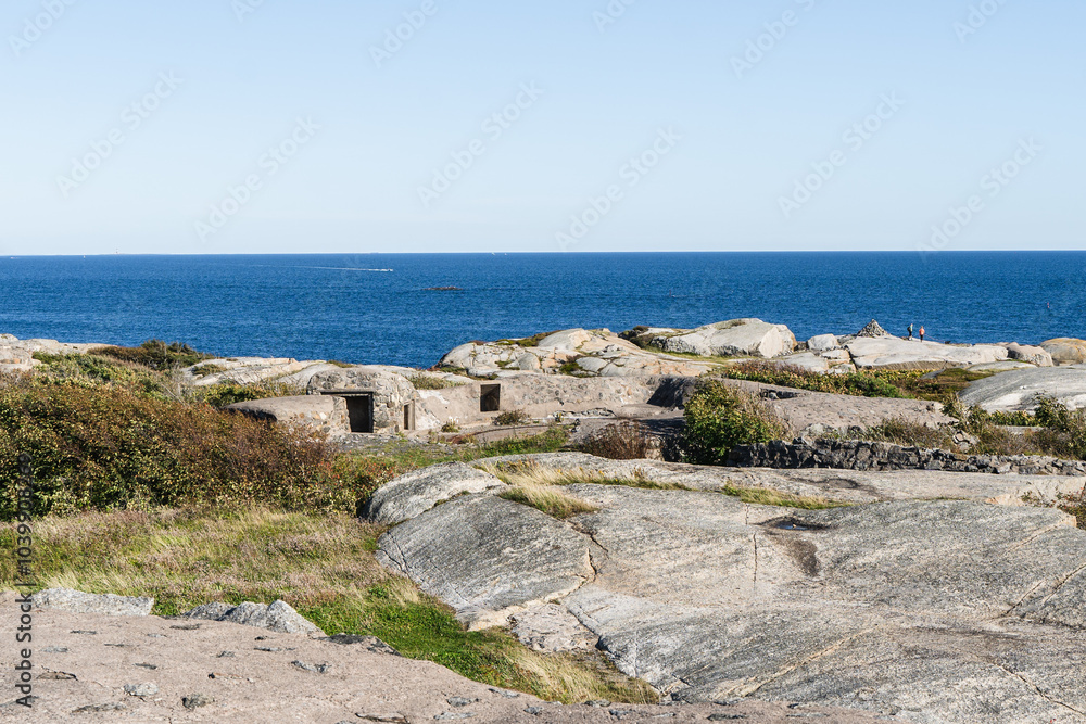 Fjord Landscape with Rocks and Sea in Sandefjord, Norway