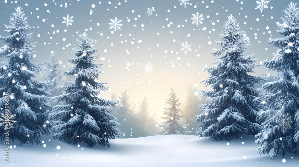 Winter forest silhouettes of fir trees and spruces with wood tree background. Winter forest silhouettes of fir trees and spruces with wood tree background.