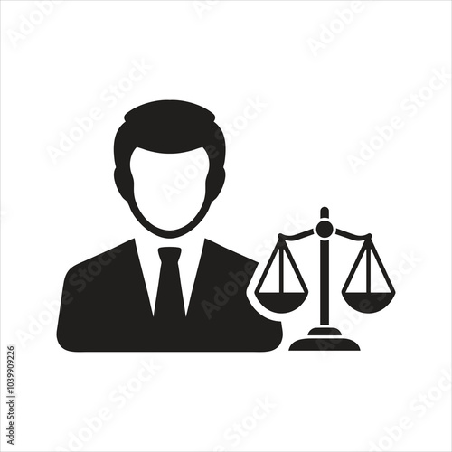 Lawyer icon. Symbol of law and justice icon