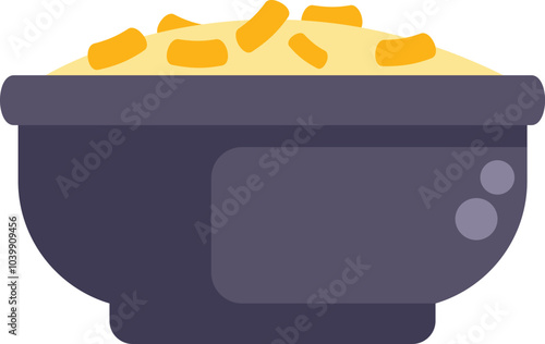 Grey bowl is overflowing with cheesy macaroni and cheese