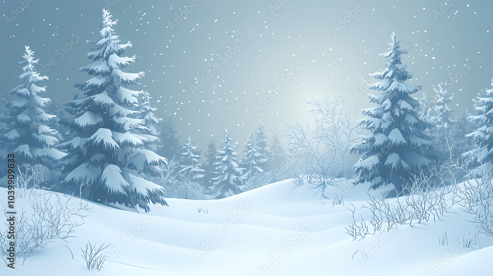 Winter forest silhouettes of fir trees and spruces with wood tree background. Winter forest silhouettes of fir trees and spruces with wood tree background.