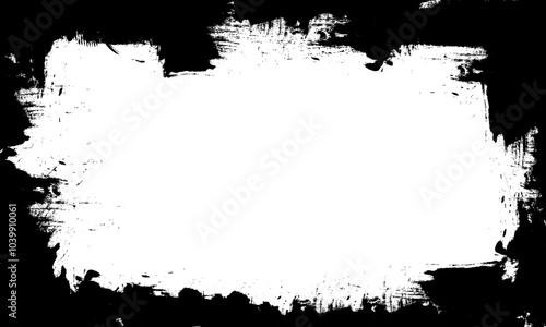 black brush stroke lines blank space frame border painting picture