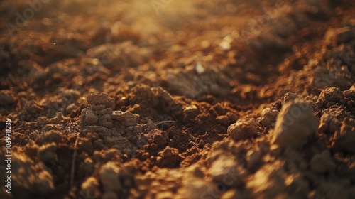 Close-Up of Rich Loamy Soil with Small Stones photo