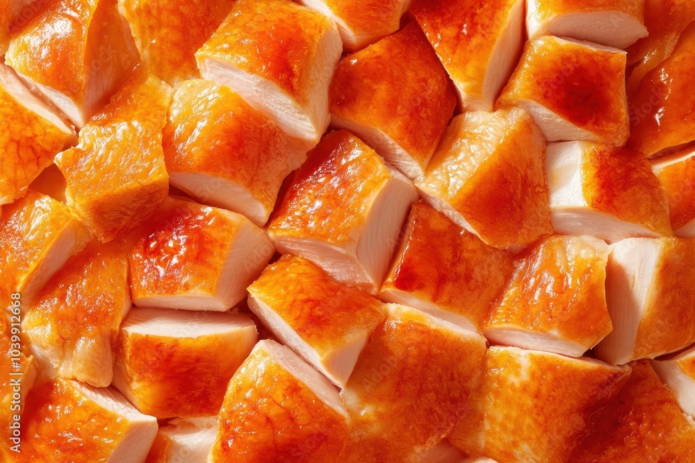 Close-Up View of Roasted Turkey Pieces Close-Up View of Roasted Turkey Pieces