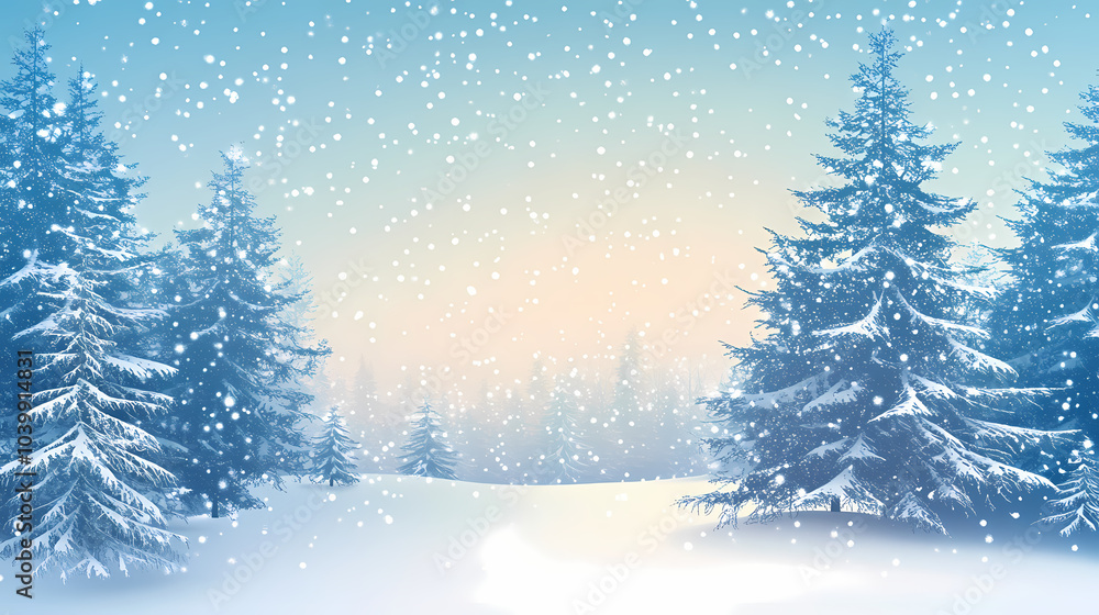 Winter forest silhouettes of fir trees and spruces with wood tree background. Winter forest silhouettes of fir trees and spruces with wood tree background.