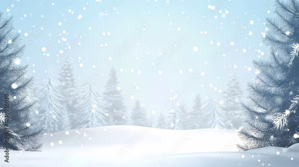 Winter forest silhouettes of fir trees and spruces with wood tree background. Winter forest silhouettes of fir trees and spruces with wood tree background.