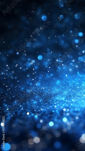 Dark Blue Background Enhanced with Brilliant Particles