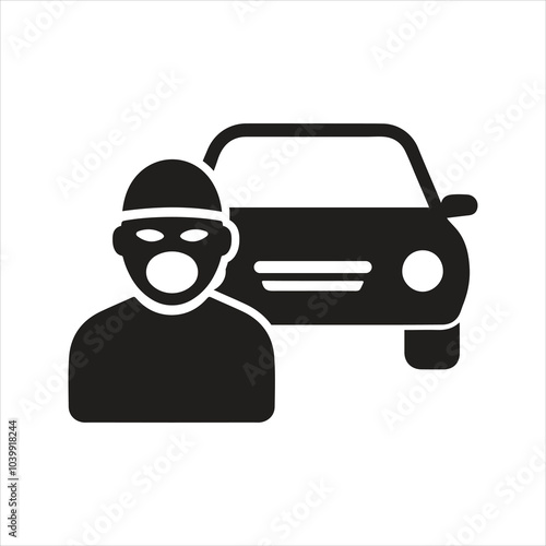 Car thief icon. Bandit. Crime icon