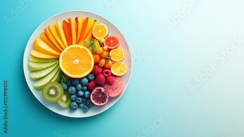 Colorful Fruit Platter Arranged in Circular Design