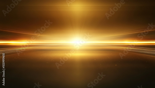 Glowing Horizon with Golden Light Rays