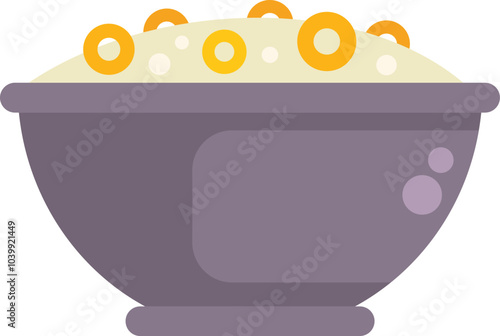 Grey bowl full of delicious rice porridge with cinnamon, perfect for a healthy breakfast