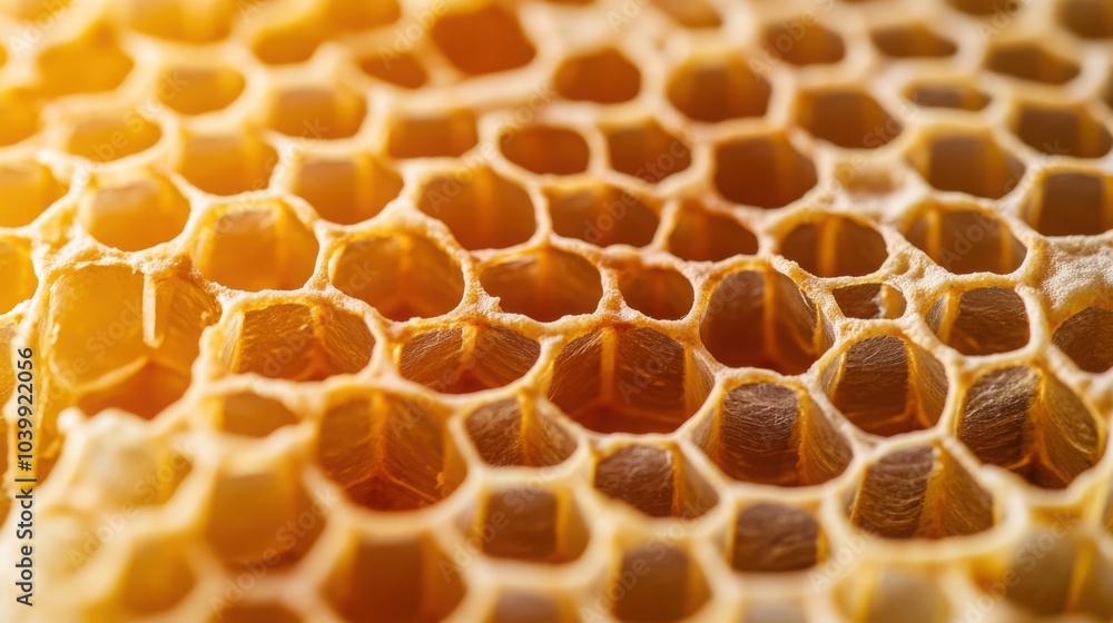 empty honeycomb, showcasing the natural hexagonal pattern and the intricate structure of the beeswax empty honeycomb, showcasing the natural hexagonal pattern and the intricate structure of the beeswax