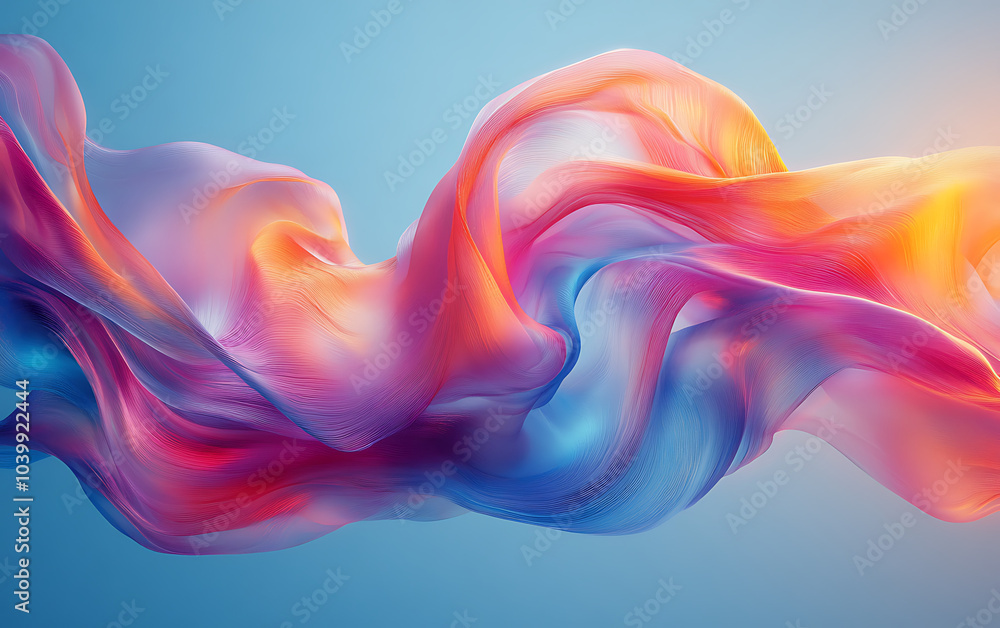 Dynamic Swirls of Pink, Blue & Orange Ribbons Art Dynamic Swirls of Pink, Blue & Orange Ribbons Art