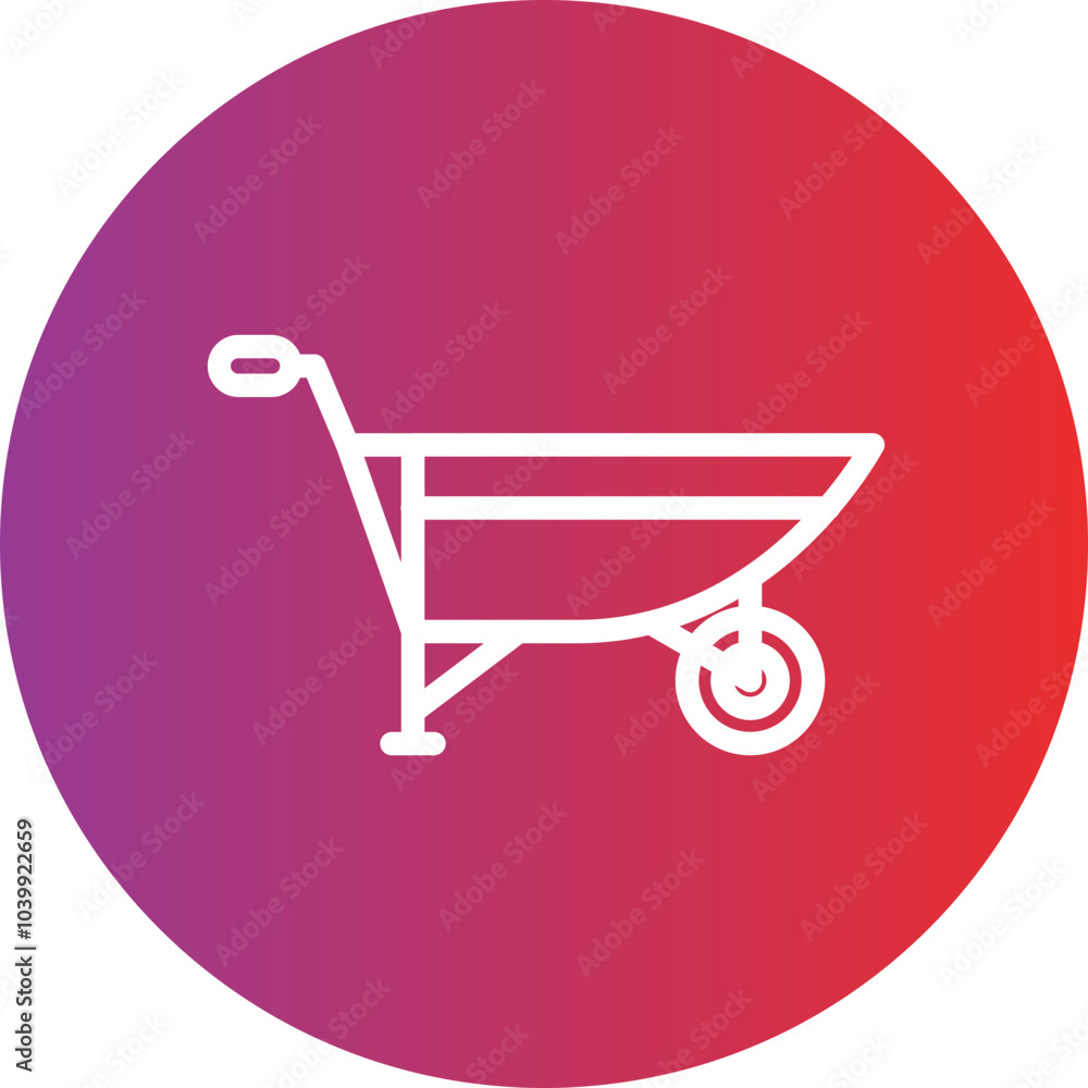 Wheelbarrow vector icon style Wheelbarrow vector icon style