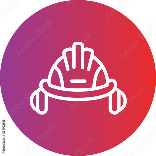 Hardhat with earmuffs vector icon style