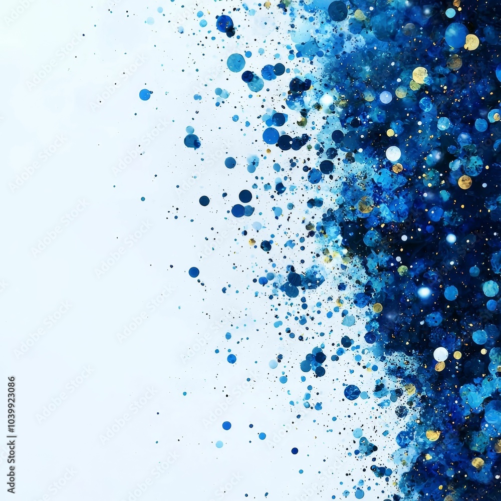 A vibrant display of blue and gold dots on a white background, creating a dynamic and artistic effect. A vibrant display of blue and gold dots on a white background, creating a dynamic and artistic effect.