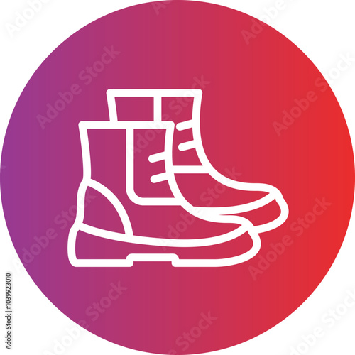 Work boots vector icon style