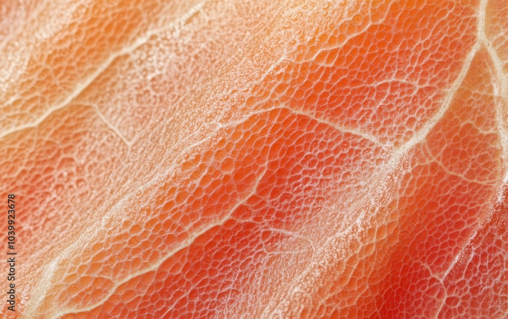 Close-up of textured, organic surface resembling meat or fruit. Close-up of textured, organic surface resembling meat or fruit.
