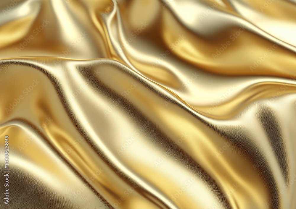 Fototapeta premium Gold Silk with Soft Curves and Light Play