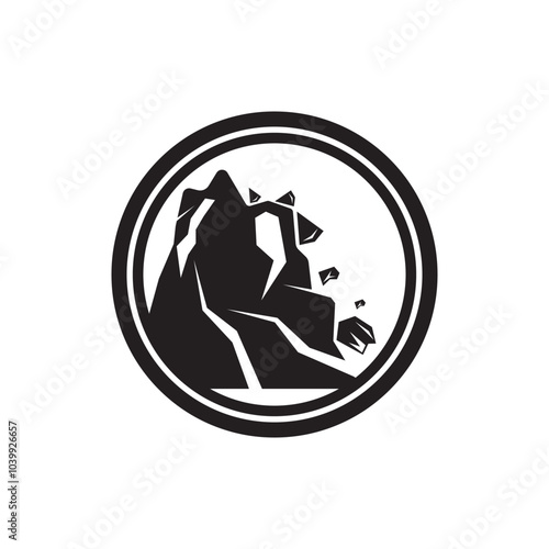 landslide prone road sign. road traffic sign symbol icon logo illustration
