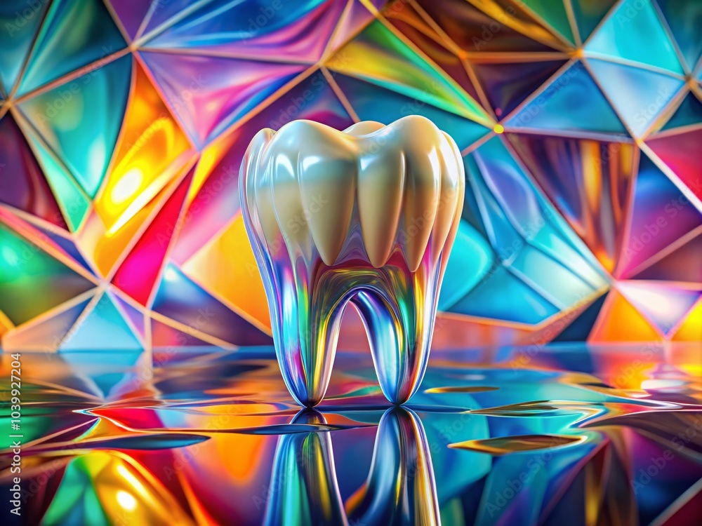 Double Exposure of a 3D Molar on an Abstract Background for Dental Art and Medical Illustration Double Exposure of a 3D Molar on an Abstract Background for Dental Art and Medical Illustration