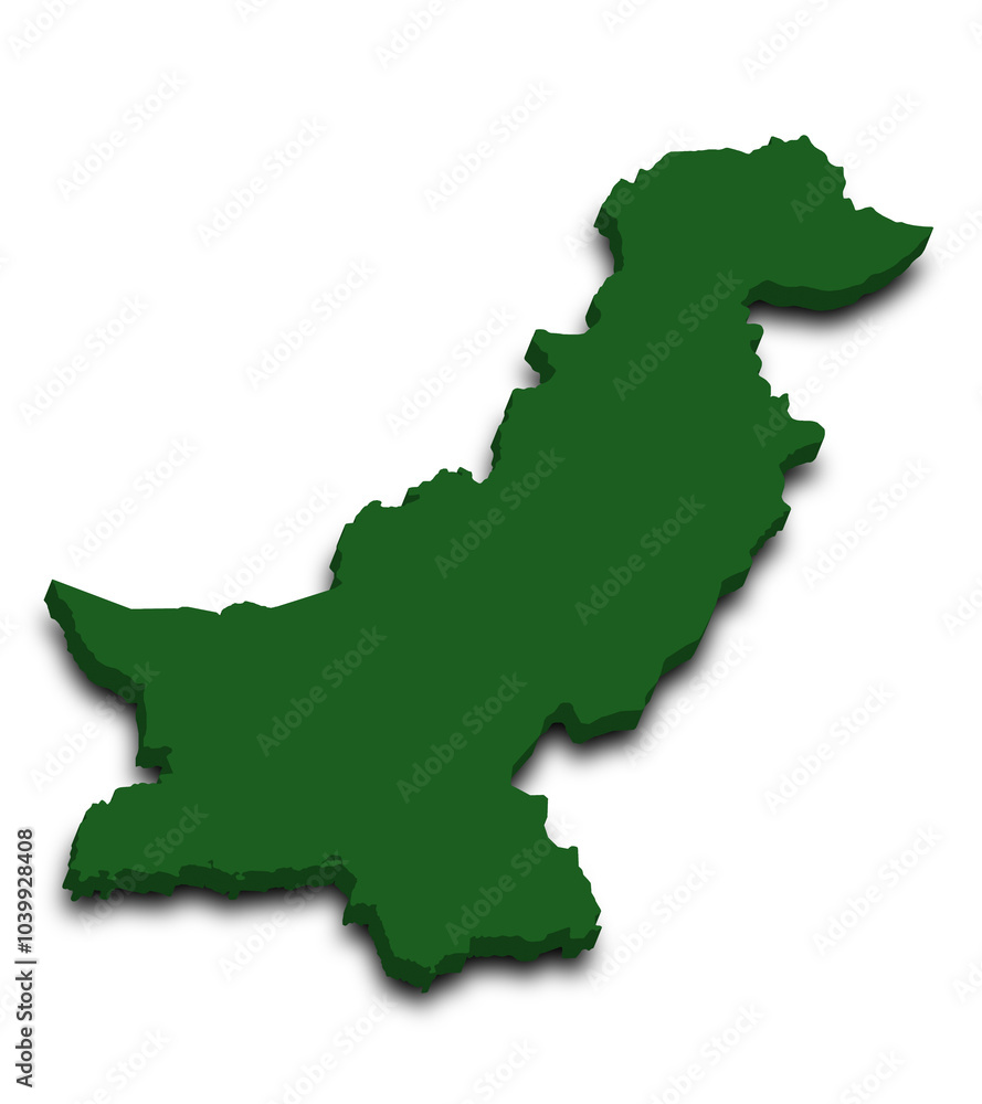 Pakistan country 3d map with color. pak, PK, Islamic republic of Pakistan Pakistan country 3d map with color. pak, PK, Islamic republic of Pakistan