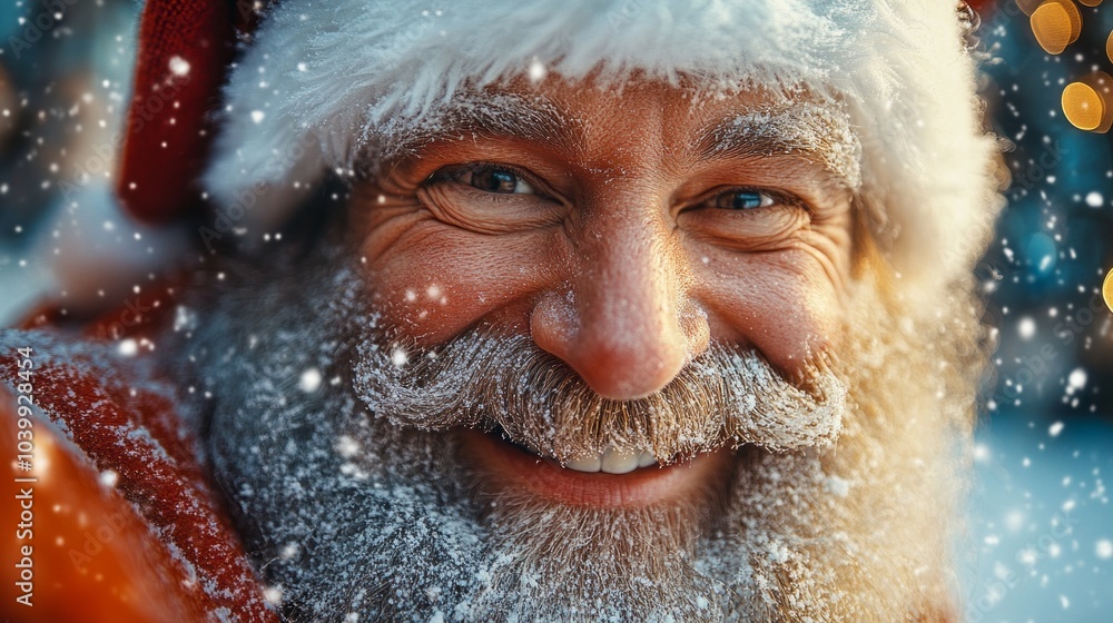 A smiling man in a red hat and a white beard A smiling man in a red hat and a white beard
