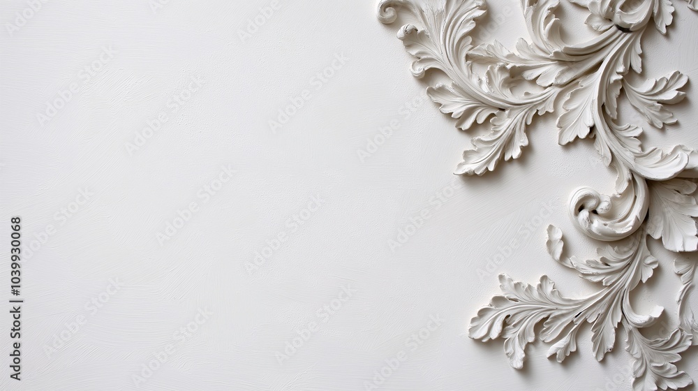Fototapeta premium Elegant White Decorative Flourish on Clean Background