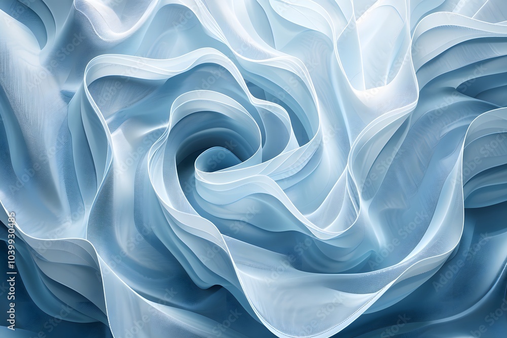 Obraz premium Ethereal Blue Waves: A Fluid Dance of Light and Texture