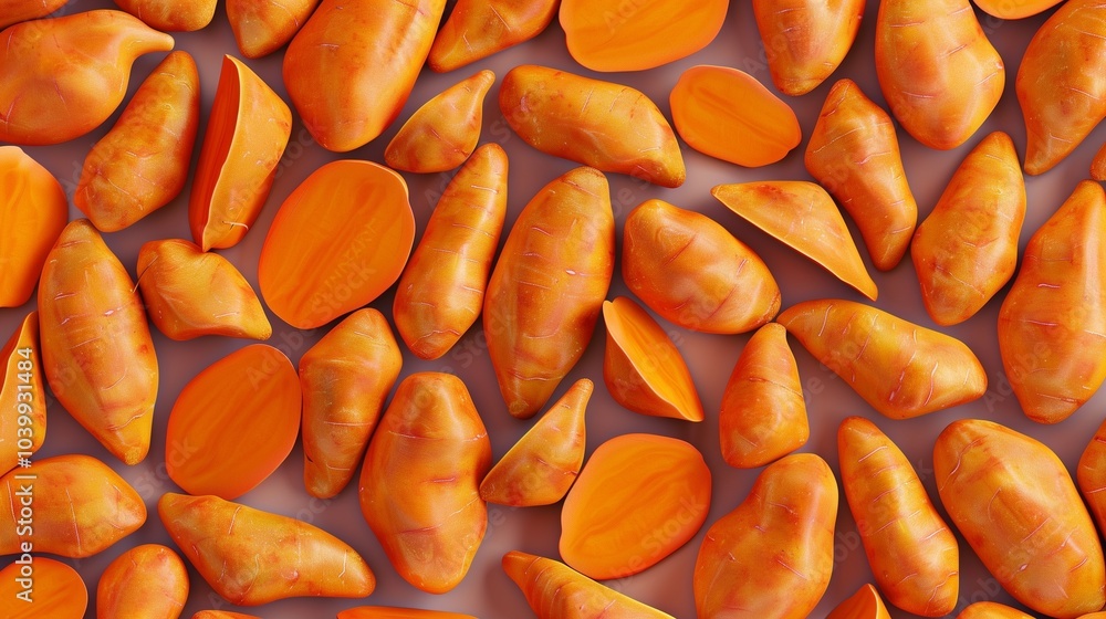 Sweet potato orange root vegetable healthy food for cooking pattern Sweet potato orange root vegetable healthy food for cooking pattern