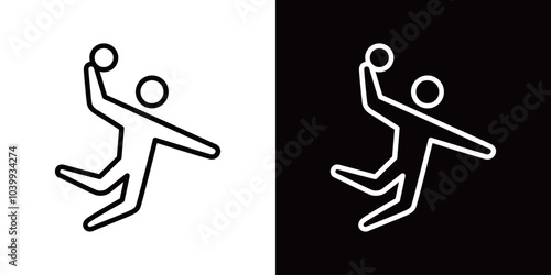 ハンドボールのシンプルなラインアイコン