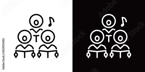 合唱のシンプルなラインアイコン