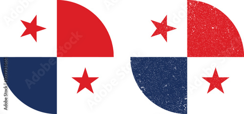 Flag of Panama. An illustration of the Panama round flag. A round flag. Flag icon.