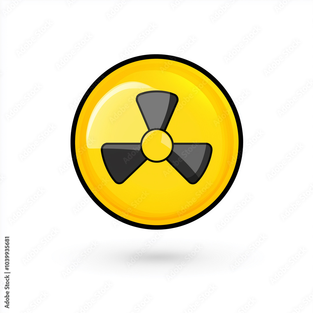 Glossy Yellow Radiation Symbol Icon Glossy Yellow Radiation Symbol Icon