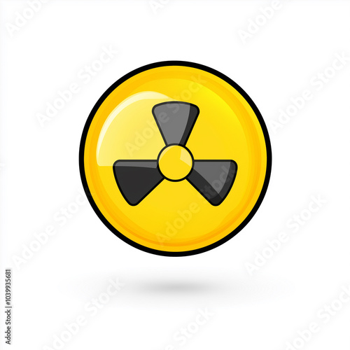 Glossy Yellow Radiation Symbol Icon