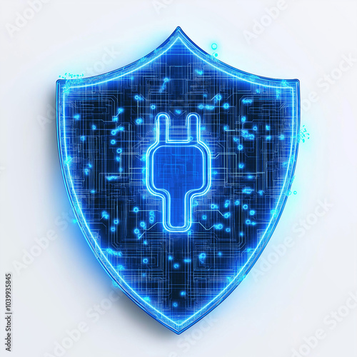 Digital Shield Icon for Cybersecurity