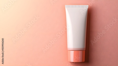 Wallpaper Mural White cosmetic tube mockup with blank label, placed on a pastel-colored background, clean and minimalistic style, soft shadows, high-quality product design Torontodigital.ca