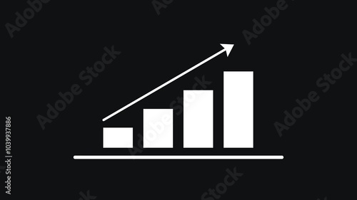 animated graphic chart of fast growing businesses in the market with Alpha background. There are 6 color choices. Alpha channel only on 4K