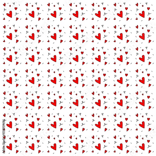 Hearty hearty red heart line pattern