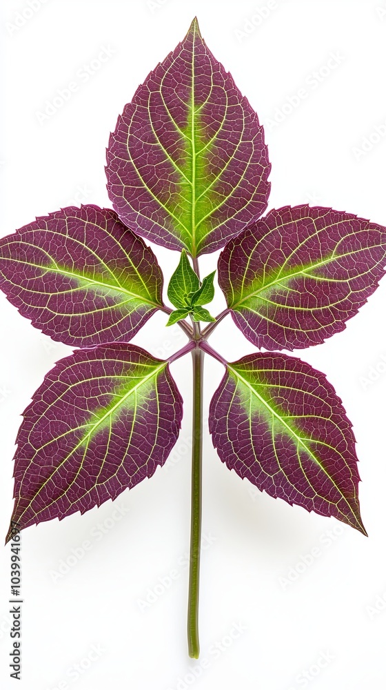 Isolated Rich Purple Leaf on White Background Isolated Rich Purple Leaf on White Background