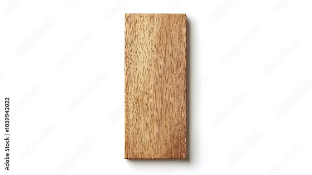 Fototapeta premium Vertical Blank Wooden Sign with Clean Lines and Natural Grain on White Background