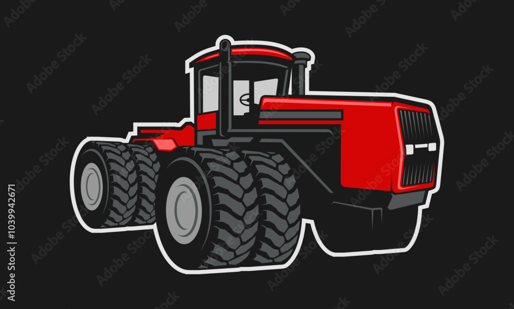 Naklejka premium Tractor Farming Machine Logo Vector
