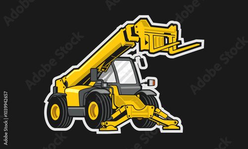 Telehandler, Illustration Logo Vector