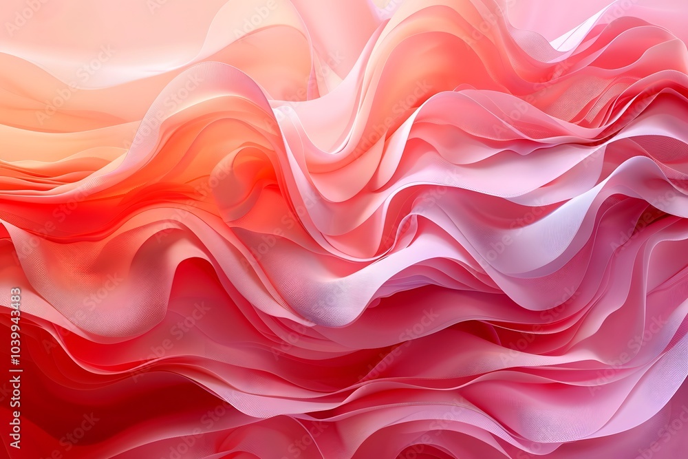 Obraz premium Elegant Flowing Waves of Soft Pink and Coral Tones
