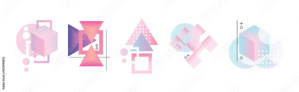Gradient Geometry Shape and Forms for Abstract Poster Design Vector Set Gradient Geometry Shape and Forms for Abstract Poster Design Vector Set