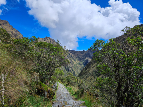 Stone Pathway of the Inka Trail, Cusco, Peru photo