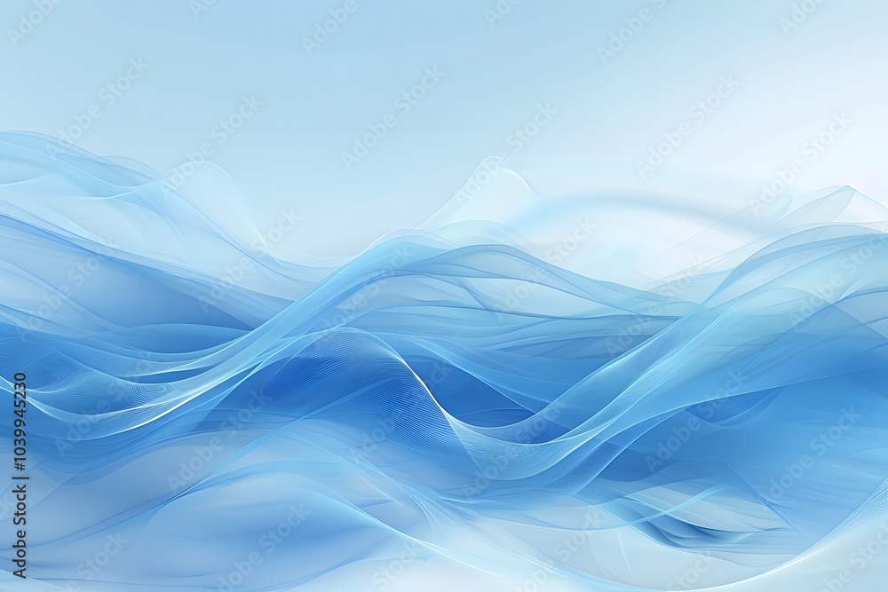 Serene Blue Waves: A Fluid Dance of Light and Color Serene Blue Waves: A Fluid Dance of Light and Color
